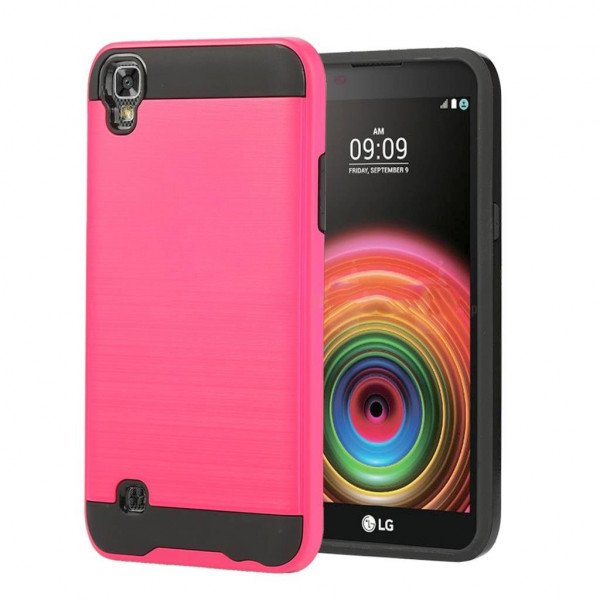Wholesale LG X Power K6P K210 (2016) LS755 Armor Hybrid Case (Hot Pink)